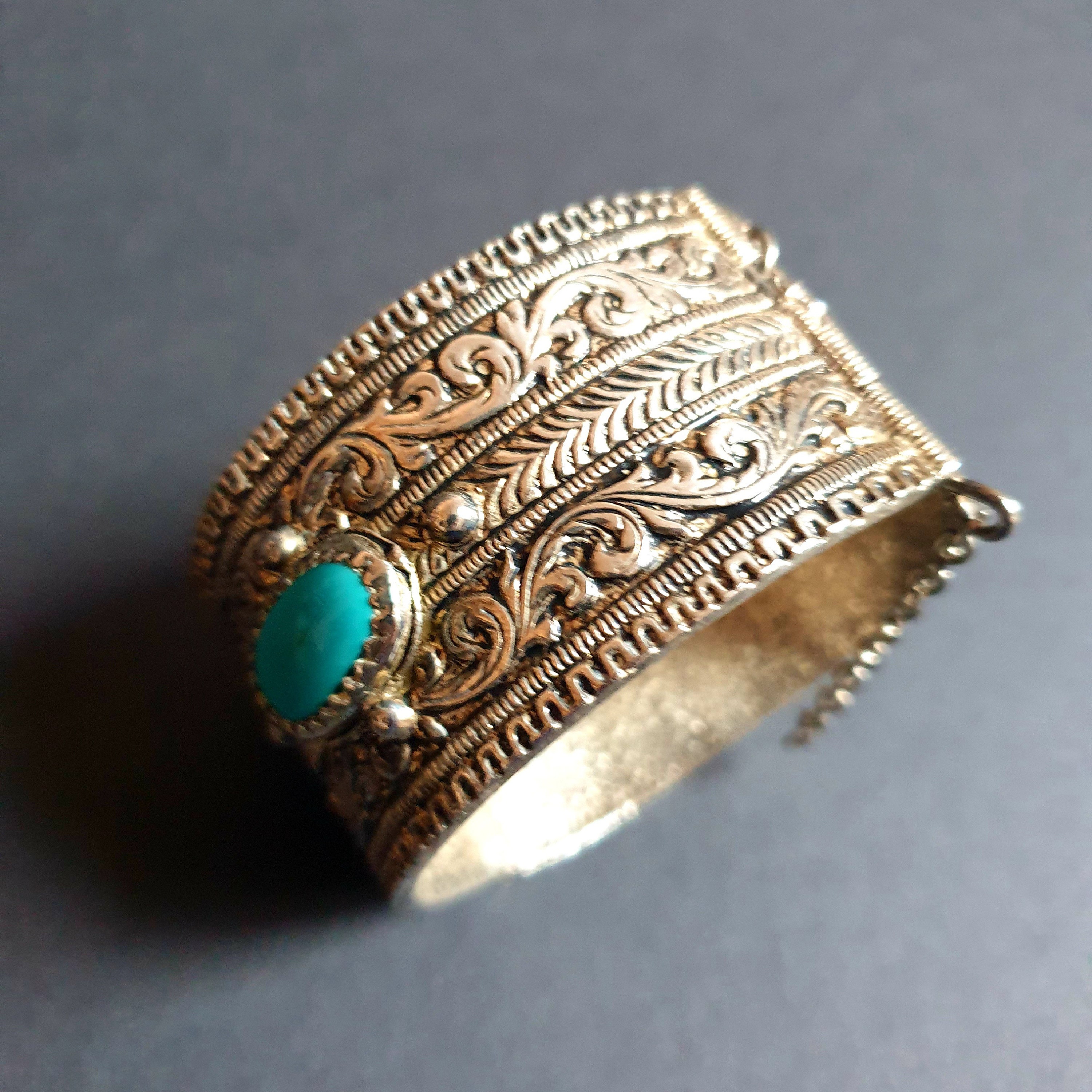 Bracelet Ethnique Vintage En Métal - Pièce Unique Authentique - Occasion