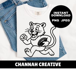 Cougar Football png jpeg Cougar Mascot Back to School First day of School Cougar Doodles Cougars Shirt Instant Download Friday Night Lights
