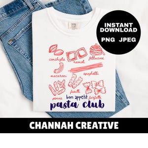 Pasta Club PNG JPEG Pasta Shirt Graphic Al Dente Bon Appetit Pasta PNG Trendy Graphic svg Digital Print Instant Download Italian png dtf
