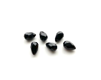 Black Diamond Lookalike Untreated 2199 Pure Inky Black Color Black Spinel Almond Shape Drops 23x7mm Approx 26 Carat August Birthstone