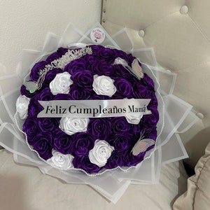 Personalized Eternal Ramo Buchón, Ramo de rosas eterno, Eternal Rose Bouquet