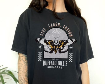 Live Laugh Lotion Silence of the lambs Oversized Shirt, Buffalo Bill humor shirt, Lambs horror tshirt, goth gift, gothic shirt for Halloween