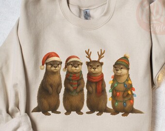 Sweat-shirt Unisexe Otter Et Renne - Noël - Taille XS - Neuf Avec étiquettes - PINEHART