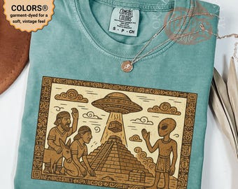Maya piramide oud buitenaards ufo T-shirt | Sci-Fi-shirt oude geschiedenis | Mexico Pyramid UFO-T-shirt voor leraar, geschiedenisfanaat, cadeau buitenaardse fan