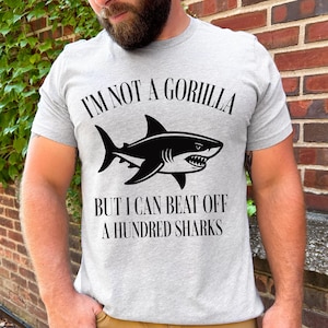Funny Shark Shirt for Men - Funny Shark Meme Tee, Gym Bro Shirt, Surfer Gift, Marine Life Joke, Shark Lover T-Shirt, Shark shirt for men