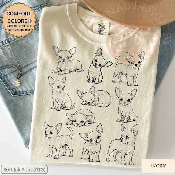 Chihuahua Shirt, Chihuahua Lover Gift, Cute Chihuahua Tee, Dog Mom Shirt, Minimalist Dog Shirt, Chihuahua Owner Gift, Comfort Colors Tee