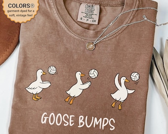 Goose Bumps Volleyball Shirt, Funny Goose Volleyball Team Tee, Cute Volleyball Player Shirt, Comfort Colors® Sports Shirt Gift