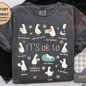 It’s Ok To Be Different Autism Goose Shirt, Autism Acceptance Comfort Colors Shirt, Special Education Teacher Tee, Neurodiversity Shirt