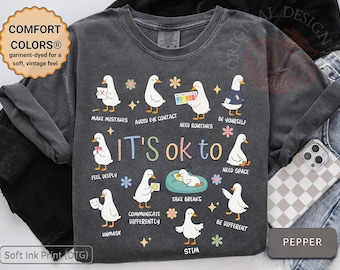 Camiseta "Está bien ser diferente" de Autism Goose, camiseta con colores reconfortantes para la aceptación del autismo, camiseta para maestros de educación especial, camiseta para neurodiversidad