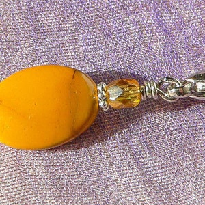 Pet Pendant/Keychain-Healing Mookaite gemstone/Citrine Swarovski crystal image 1