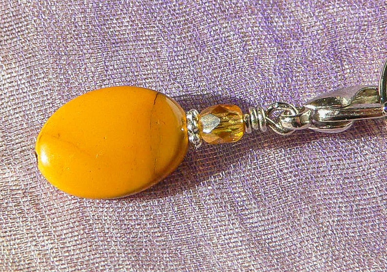 Pet Pendant/Keychain-Healing Mookaite gemstone/Citrine Swarovski crystal image 1