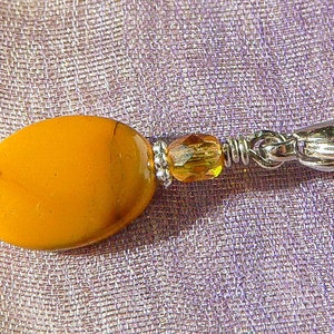 Pet Pendant/Keychain-Healing Mookaite gemstone/Citrine Swarovski crystal image 3