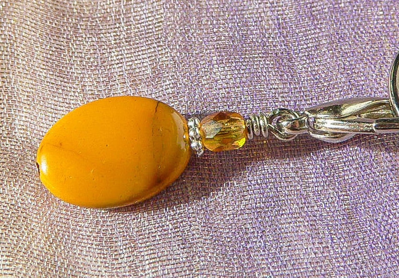 Pet Pendant/Keychain-Healing Mookaite gemstone/Citrine Swarovski crystal image 3