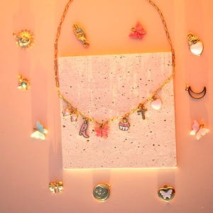 Build Your Own Custom Charm Necklace for Women, Pick Your Charms, Gold Charm Necklace, Customizable Charm Necklace, Multi Charm Necklace