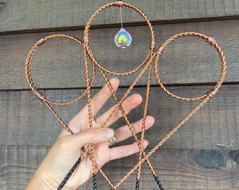 Twisted Copper 10 inch Arch Trellis with 3 Inch top hoop- Set of Three