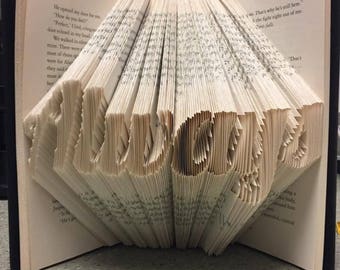 Custom Folded Book Art. Up to 6 characters. You tell me what you want!