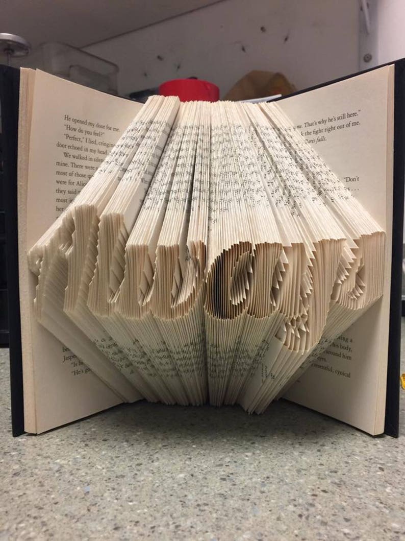 Custom Folded Book Art. Up to 6 characters. You tell me what you want image 1