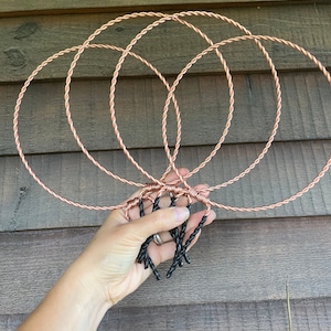Twisted Copper 6 inch Hoop Trellis- Set of 4- Hoya Trellis- Copper Trellis- Plant Support- House plant