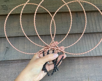 Twisted Copper 6 inch Hoop Trellis- Set of 4- Hoya Trellis- Copper Trellis- Plant Support- House plant