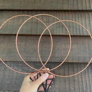 Twisted Copper 7 inch Hoop Trellis- Set of 3