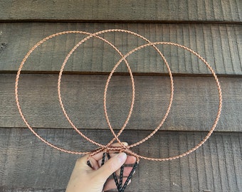 Twisted Copper 7 inch Hoop Trellis- Set of 3