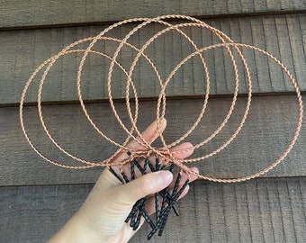 Twisted Copper 5 inch Hoop Trellis- Set of 6