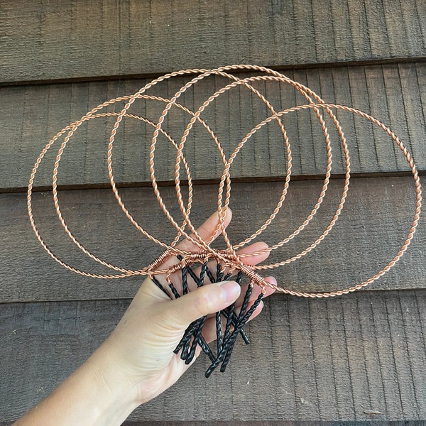 Twisted Copper 5 inch Hoop Trellis- Set of 6