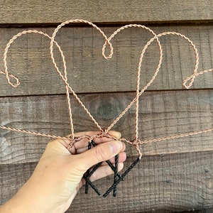 Twisted Copper 5 inch Heart Trellis- Set of 3