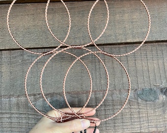 Twisted Copper 2 Tier Hoop Trellis- Set of 3- Hoya Trellis- Small Plant Trellis- Support