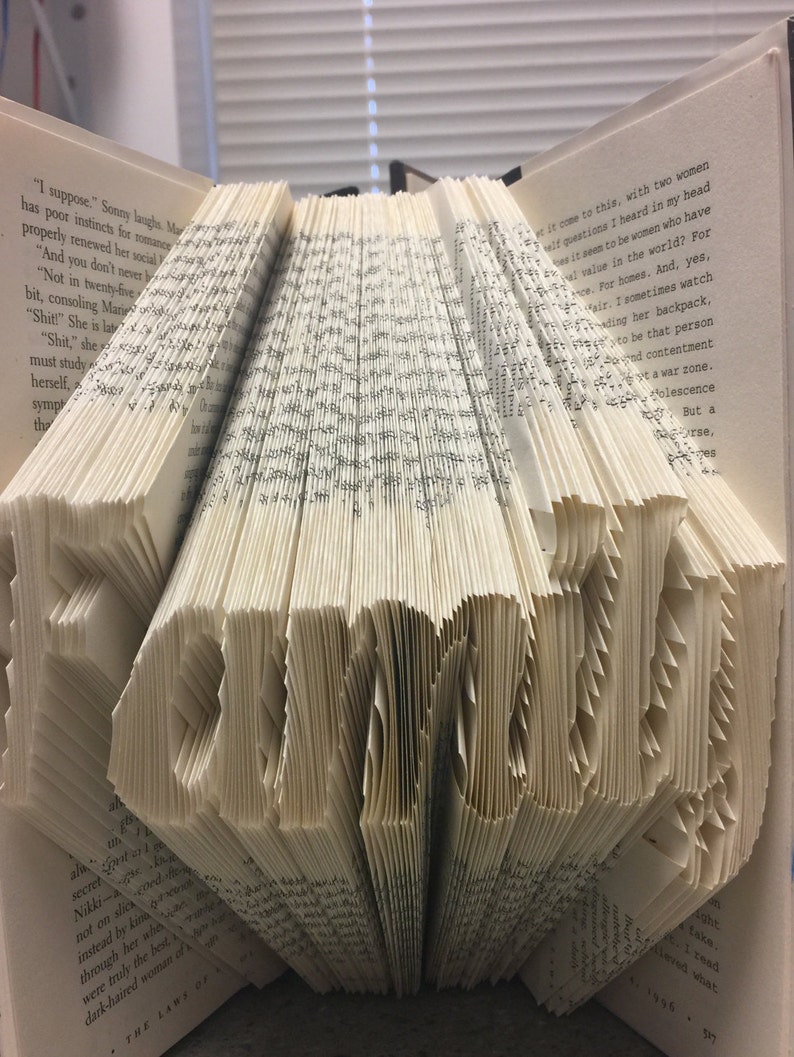 Custom Folded Book Art. Up to 6 characters. You tell me what you want image 2