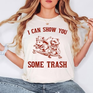 I Can Show You Some Trash Shirt, Funny Raccoon Magic Carpet Tee, Trash Panda Parody Shirt, Aladdin Meme T-Shirt, Cute Raccoon Couple Shirt