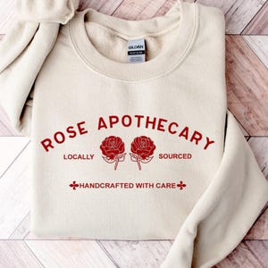 Rose Apothecary Shirt, Schitt Creek Shirt, Rosebud Motel Shirt, Handcrafted with Care, Moira Rose Shirt, David Rose Shirt, Schitt Creek Gift