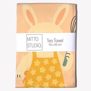 Torchon avec lapin de Pâques, décoration de cuisine printanière, cadeau d&#39;hôtesse en coton amusant, torchon à imprimé lapin