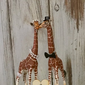 Giraffe Cake Topper, Giraffe Wedding Cake Topper, Animal Cake Topper, Animal Lover Cake Topper image 1