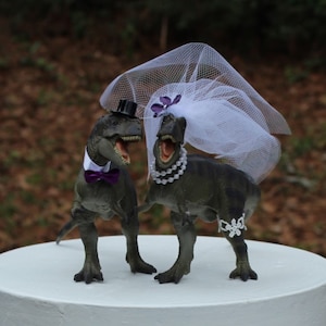 Dinosaur Cake Topper-Animal Wedding Cake Topper-T-Rex Cake Topper-Prehistoric-Animal Cake TopperWedding Topper