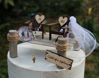 Fishing-Groom-Bride-Dock-Fishing pole-Mr-Mrs-Sportman-Fisherman-Unique-Fishing Dock