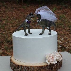 Dinosaur Cake Topper-Animal Wedding Cake Topper-T-Rex Cake Topper-Prehistoric-Animal Cake TopperWedding Topper