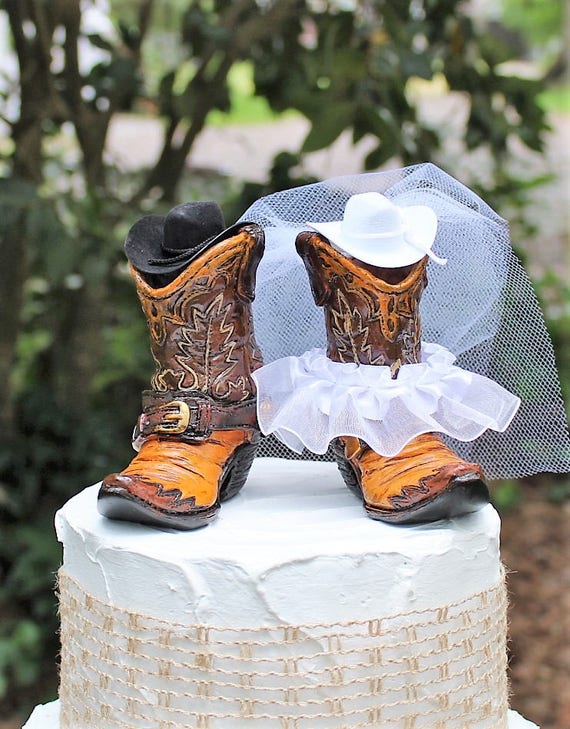 Boot Cake Topper Wedding Cake Topper Western Cowboy Etsy