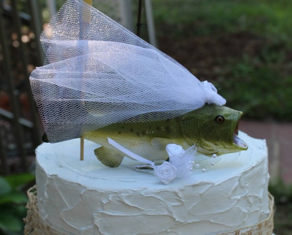 Bass, Fish, Wedding Cake Topper, Fishing Wedding Cake Topper