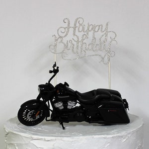 Motorcycle Cake Topper, Birthday Cake Topper, 2017 Harley Davidson King Road-Birthday-Just for Him