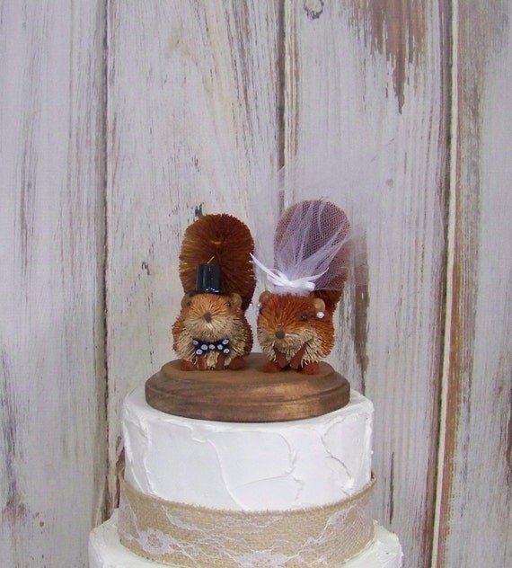 Gateaux De Mariage Avec Des Ecureuils Ecureuil De Gateau Etsy