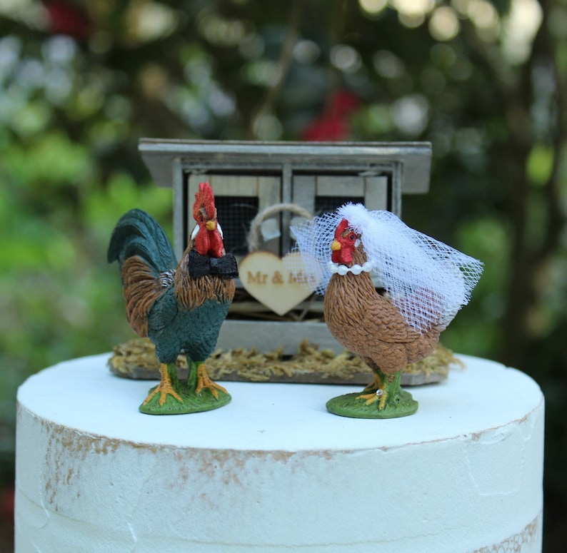 RoosterHenChickenWeddingCake Etsy