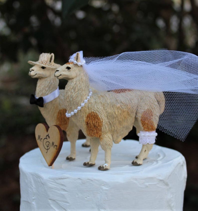 Llama Cake Topper, Animal-Farm-Funny-Wedding-Bride-Groom-Unique image 5