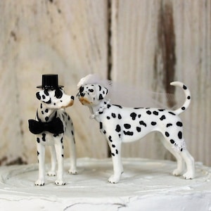 Dalmatian Wedding Cake Topper, Fireman Dog Cake Topper, Grooms Cake, Mans Best Friend Cake Topper, Animal Cake Topper image 1