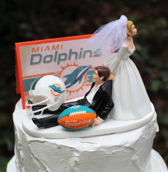 Miami Dolphins Wedding Cake Topper Football Cake Etsy