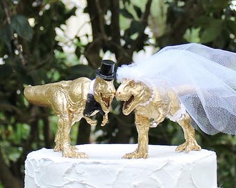 Adorno para tarta de dinosaurio, adorno para tarta de boda de dinosaurio, adorno para tarta de boda de animales, adorno para tarta de T-Rex, adorno para tarta de animales prehistóricos, adorno para tarta de boda