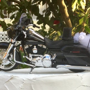 Motorcycle Cake Topper, Harley Davidson 2015 Street Glide Black, Motorcycle Birthday Cake TopperWedding Cake Topper, Harley Cake Topper