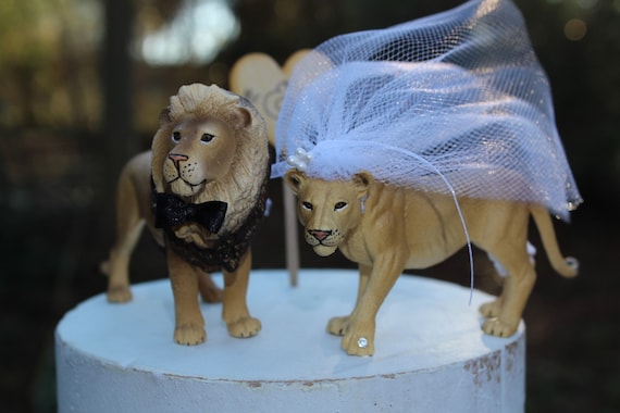 Lion Lioness Wedding Cake Topper Safari Zoo Etsy 日本 Lion Lioness Wedding Cake Topper Safari Zoo Etsy 日本