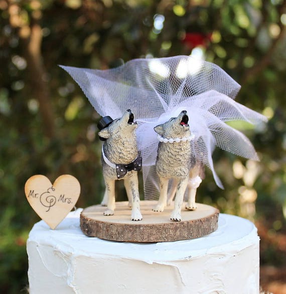 Wolf Wedding Cake Topper Animal Cake Topper Timberwolf Cake Etsy