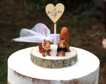 Squirrel-cake topper-wedding-bride-groom-woodland-animal-funny-unique